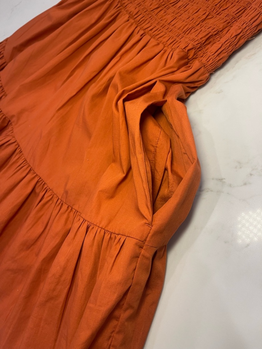 Worn Once! Abercrombie & Fitch Women’s Ruffled Strap Tiered Dress -Burnt Orange - Picture 4 of 13